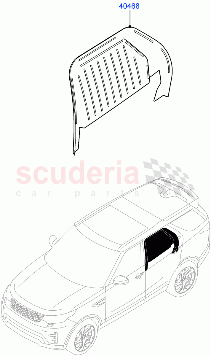 Rear Door Glass And Window Controls(Commercial, Nitra Plant Build)(Version - Commercial,With 2 Seat Configuration,Commercial Model Spec)((V)FROMK2000001) of Land Rover Land Rover Discovery 5 (2017+) [3.0 Diesel 24V DOHC TC]