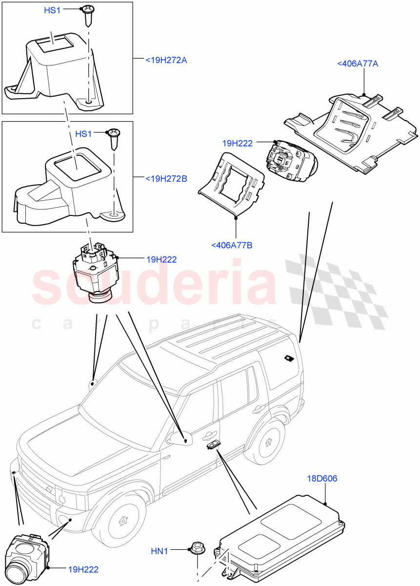 Camera Equipment (Surround Camera System) ((V) FROMEA000001) of Land Rover Land Rover Discovery 4 (2010-2016) [5.0 OHC SGDI NA V8 Petrol]