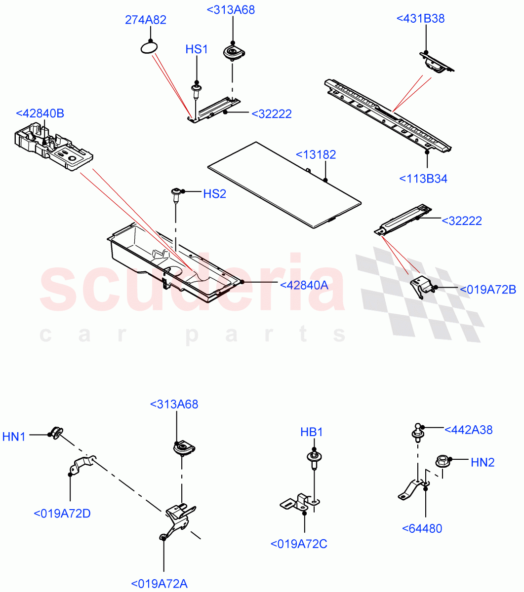 Load Compartment Trim (Solihull Plant Build, Floor) (With 7 Seat Configuration) ((V) FROMHA000001) of Land Rover Land Rover Discovery 5 (2017+) [2.0 Turbo Petrol AJ200P]