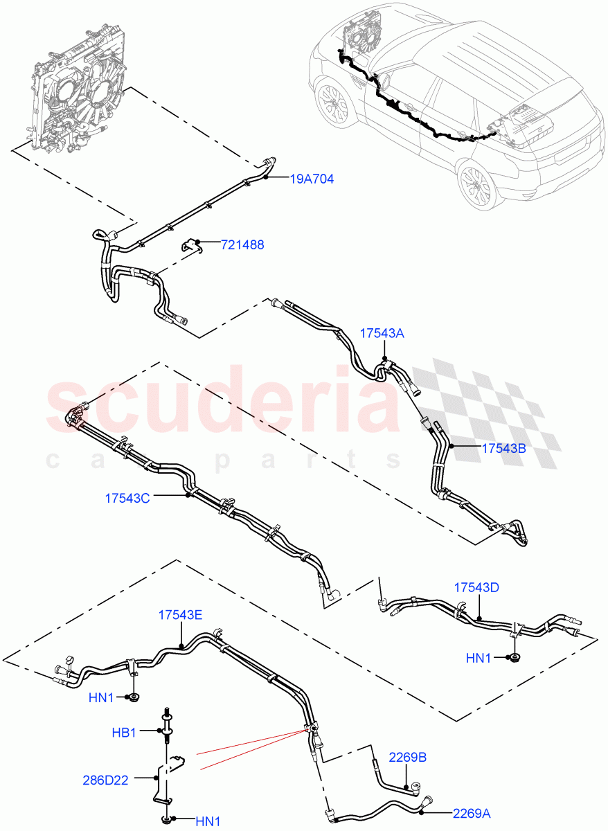 Hybrid Electrical Modules(Battery And Cooling, Front And Middle Section)((V)FROMJA000001) of Land Rover Land Rover Range Rover Sport (2014+) [3.0 Diesel 24V DOHC TC]