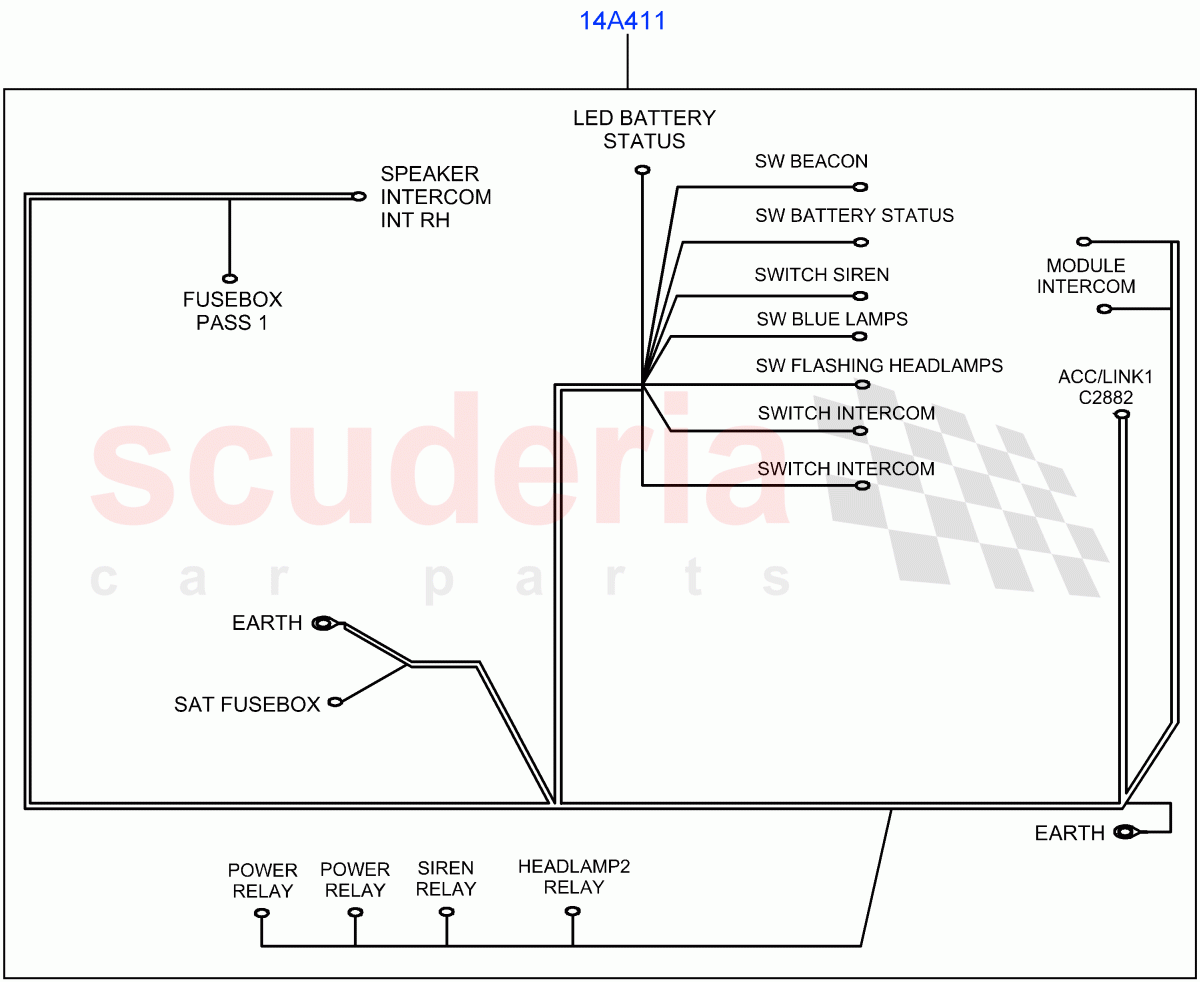 Electrical Wiring - Body And Rear(Audio/Visual Indicators)(With B6 Level Armouring)((V)FROMAA000001) of Land Rover Land Rover Discovery 4 (2010-2016) [5.0 OHC SGDI NA V8 Petrol]