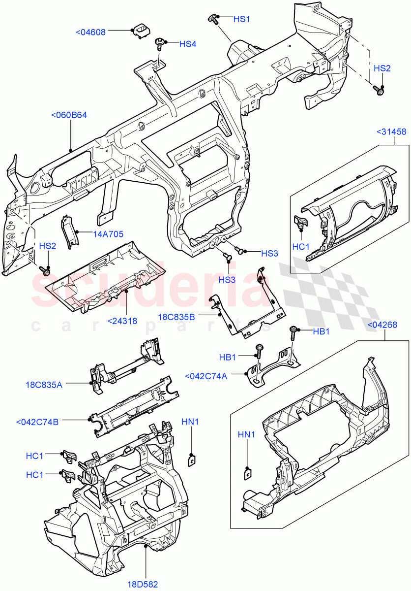Instrument Panel (Internal Components) ((V) FROMAA000001) of Land Rover Land Rover Range Rover Sport (2010-2013) [3.0 Diesel 24V DOHC TC]