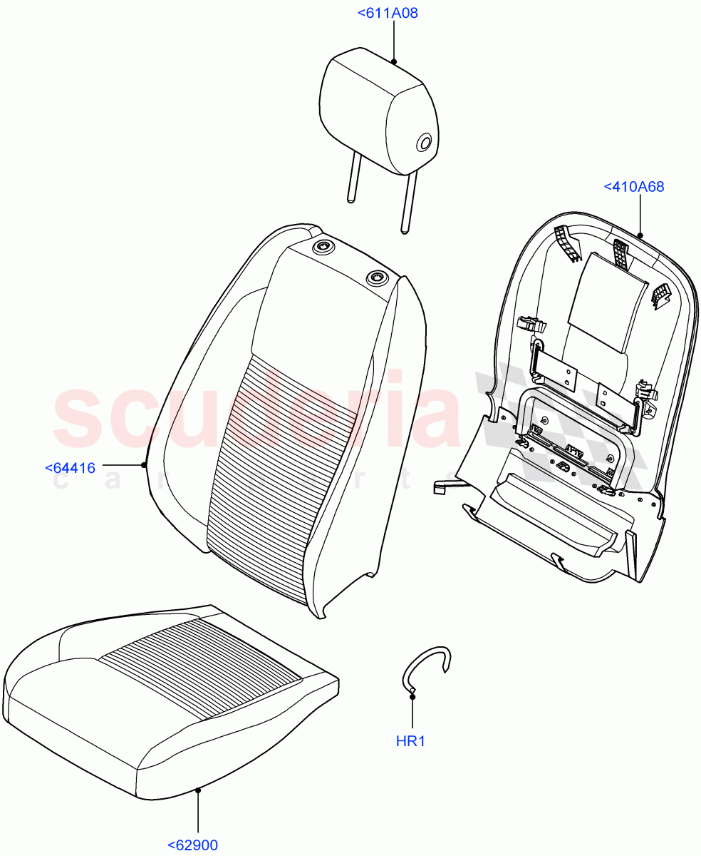 Front Seat Covers(Miko/PVC,Halewood (UK))((V)FROMLH000001) of Land Rover Land Rover Discovery Sport (2015+) [2.0 Turbo Petrol AJ200P]