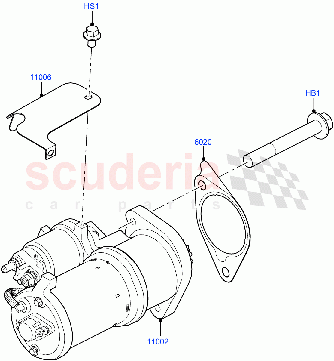 Starter Motor(3.0L AJ20P6 Petrol High,3.0L AJ20P6 Petrol PHEV) of Land Rover Land Rover Range Rover (2022+) [3.0 I6 Turbo Petrol AJ20P6]