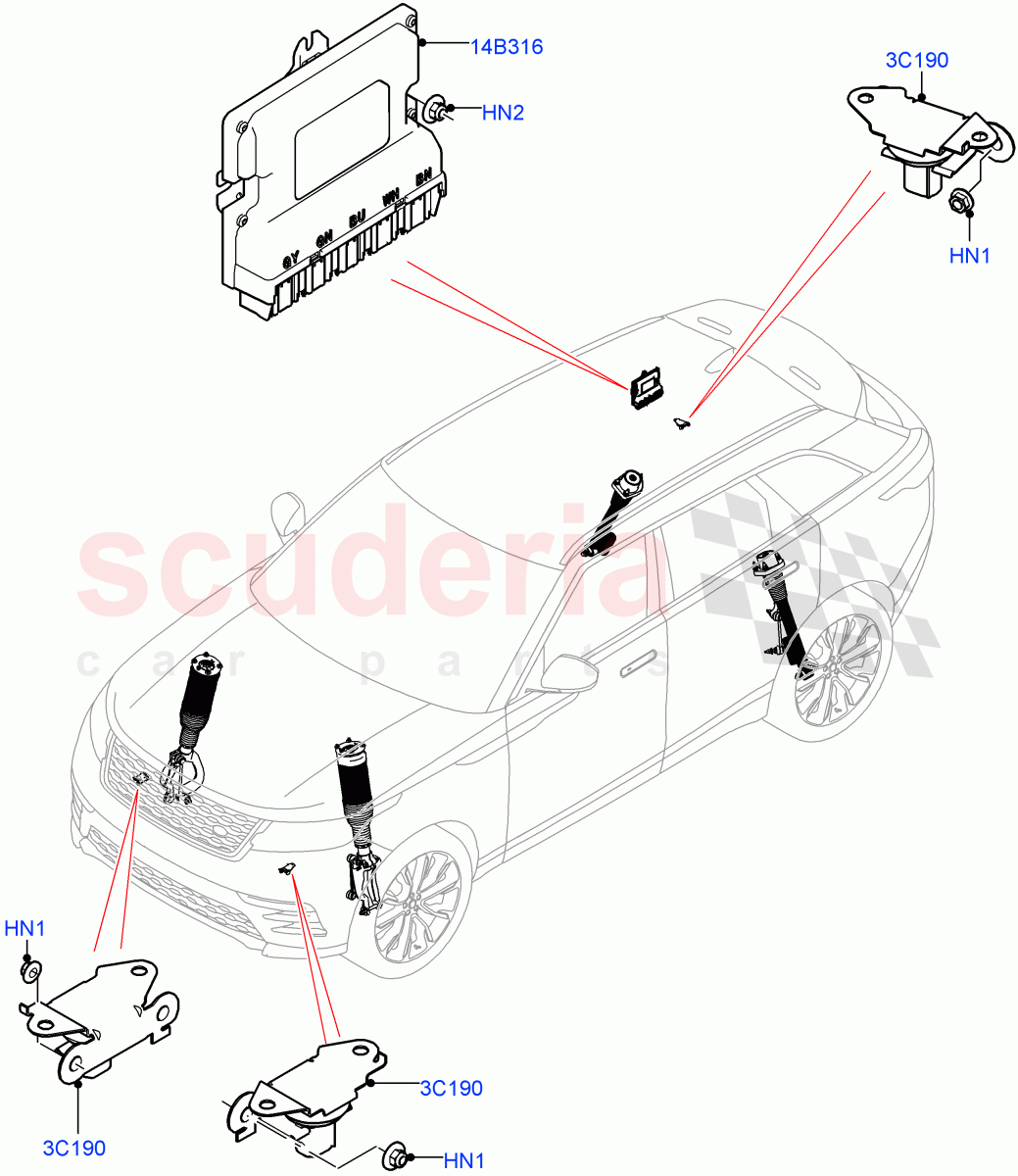 Electronic Damper Control of Land Rover Land Rover Range Rover Velar (2017+) [2.0 Turbo Petrol AJ200P]