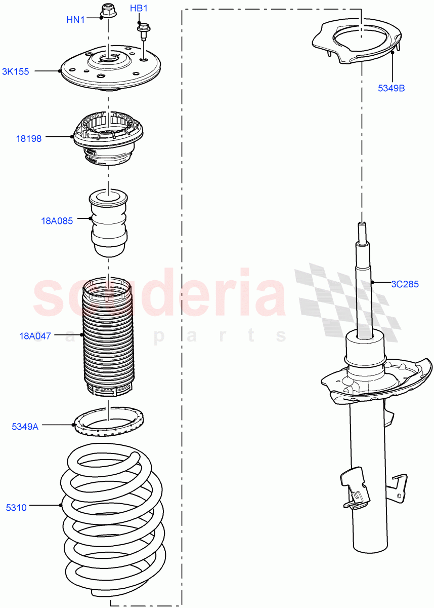 Front Suspension Struts And Springs (Itatiaia (Brazil)) ((V) FROMGT000001) of Land Rover Land Rover Discovery Sport (2015+) [2.0 Turbo Diesel]