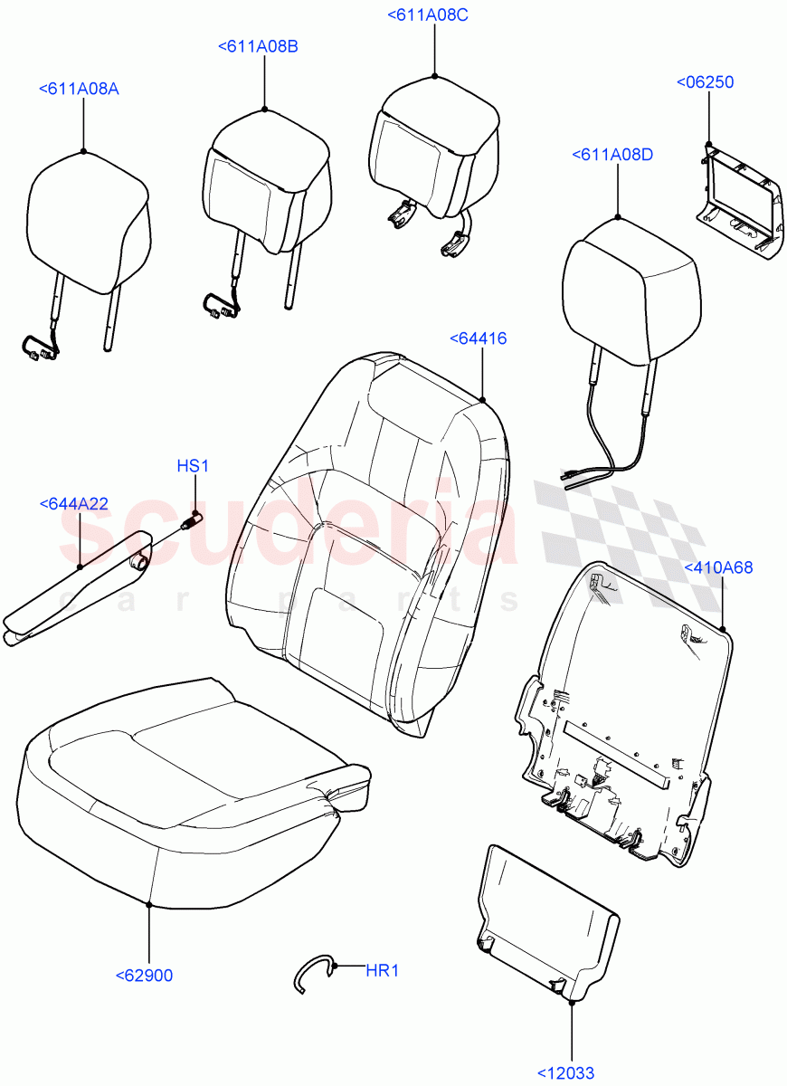 Front Seat Covers(Semi Aniline Leather Perf)((V)FROMJA000001) of Land Rover Land Rover Range Rover (2012-2021) [5.0 OHC SGDI SC V8 Petrol]