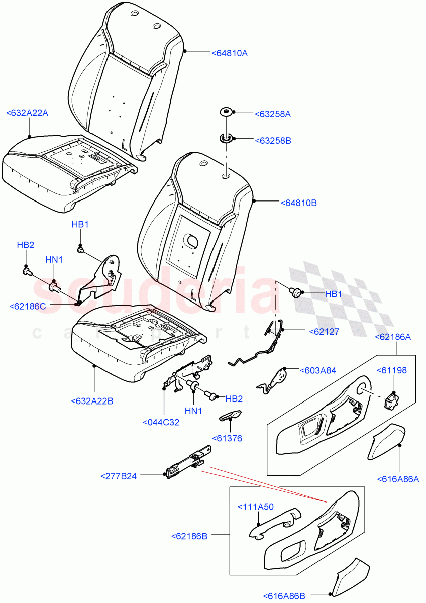 Front Seat Pads/Valances & Heating (Solihull Plant Build, Pads/Valances) ((V) FROMHA000001) of Land Rover Land Rover Discovery 5 (2017+) [3.0 DOHC GDI SC V6 Petrol]