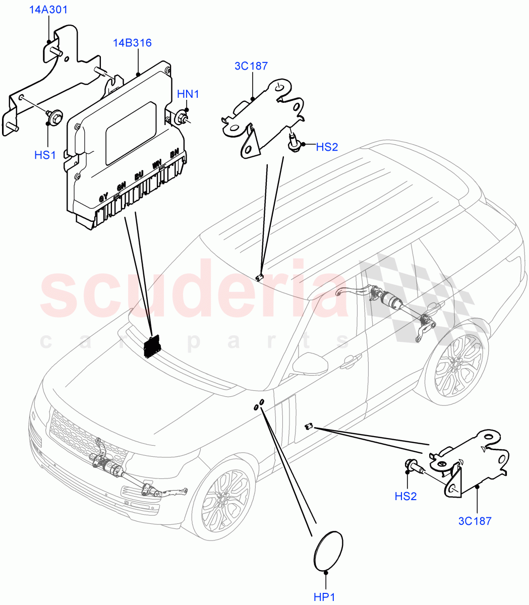 Active Anti-Roll Bar System (Controls/Electrics) (With ACE Suspension) ((V) TOJA999999) of Land Rover Land Rover Range Rover (2012-2021) [3.0 I6 Turbo Diesel AJ20D6]