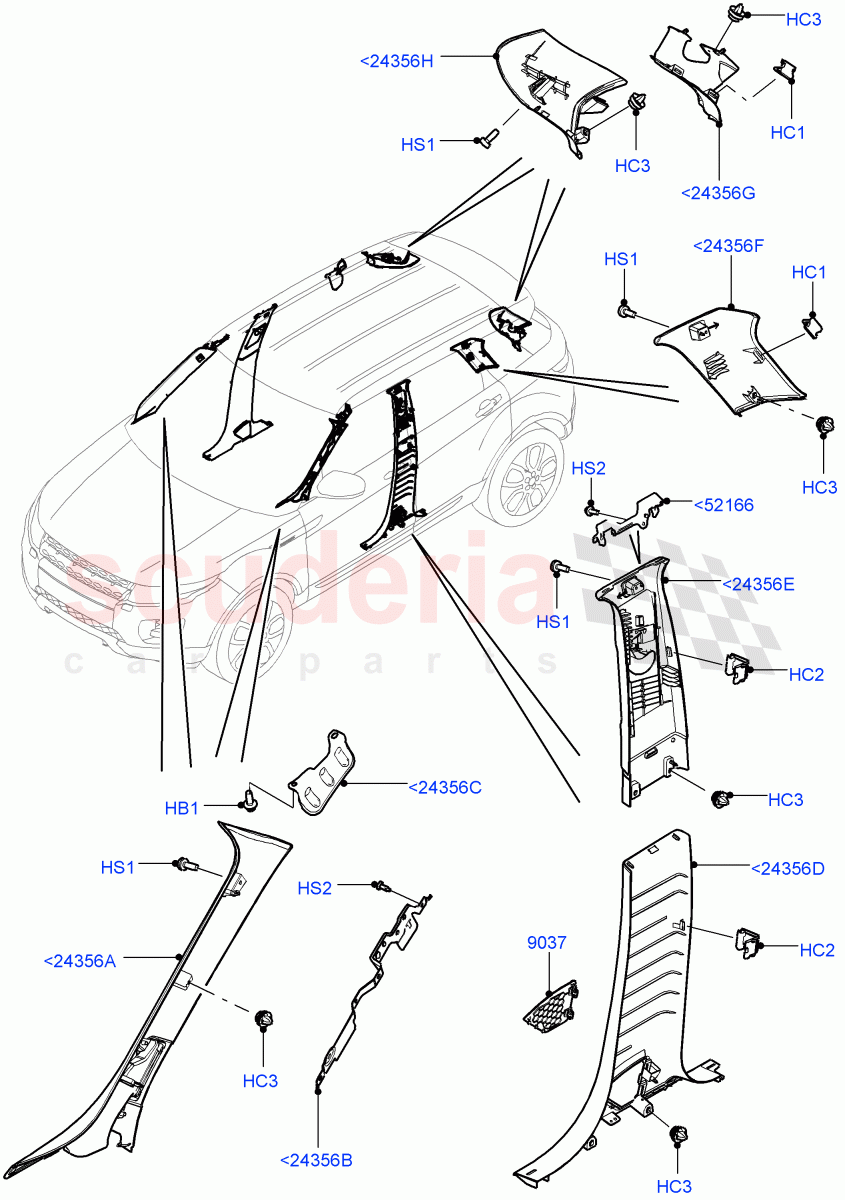 Side Trim (Front And Rear) (5 Door, Halewood (UK)) of Land Rover Land Rover Range Rover Evoque (2012-2018) [2.0 Turbo Petrol GTDI]