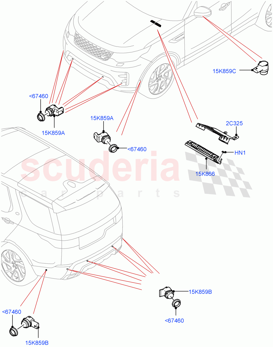 Parking Distance Control(Nitra Plant Build)((V)FROMM2000001) of Land Rover Land Rover Discovery 5 (2017+) [2.0 Turbo Diesel]