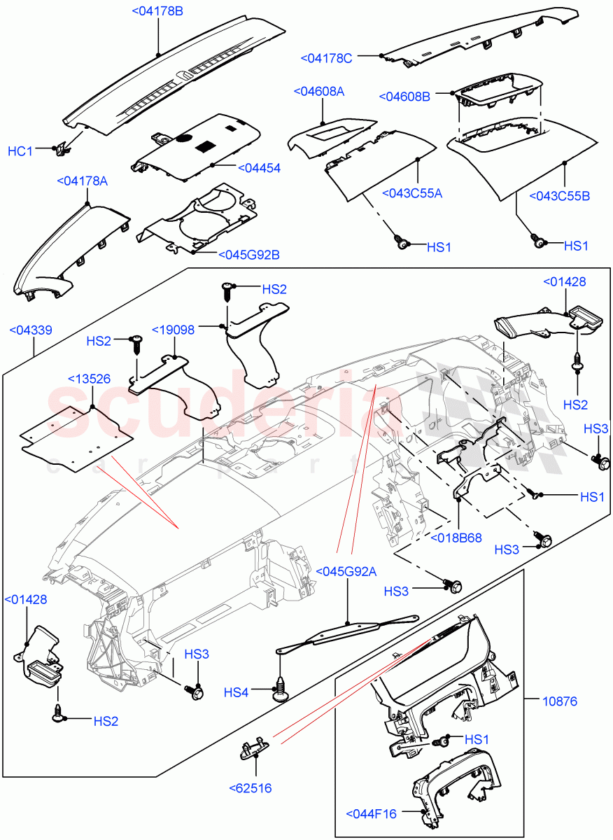 Instrument Panel (Upper, External) (Head Up Display) of Land Rover Land Rover Range Rover Sport (2014+) [4.4 DOHC Diesel V8 DITC]