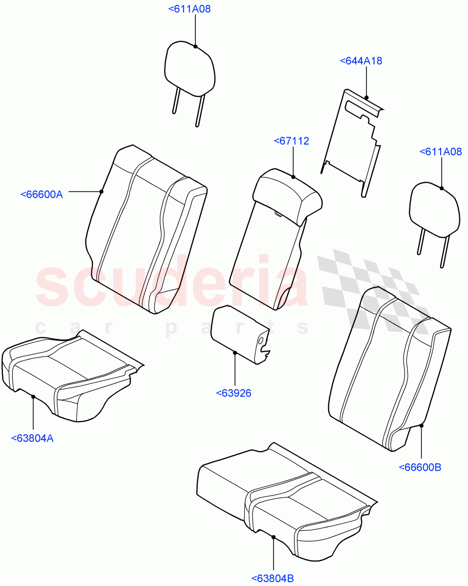 Rear Seat Covers(Taurus Leather)((V)TOHA999999) of Land Rover Land Rover Range Rover (2012-2021) [2.0 Turbo Petrol AJ200P]