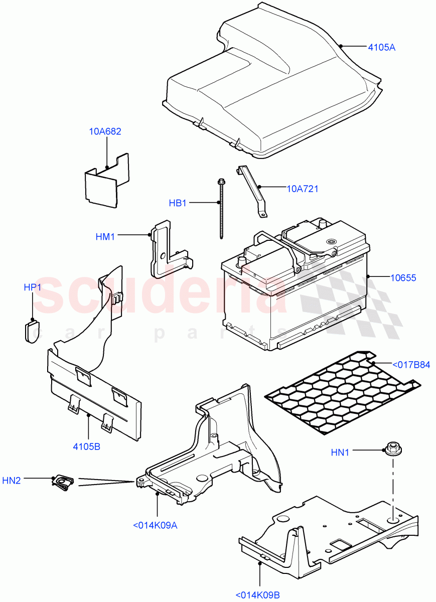 Battery And Mountings((V)FROMAA000001,(V)TODA999999) of Land Rover Land Rover Discovery 4 (2010-2016) [5.0 OHC SGDI NA V8 Petrol]