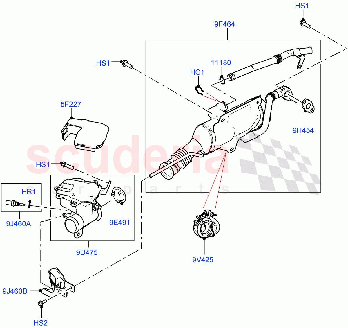 Exhaust Gas Recirculation (RH Side) (3.0L AJ20D6 Diesel High) of Land Rover Land Rover Range Rover (2022+) [3.0 I6 Turbo Diesel AJ20D6]