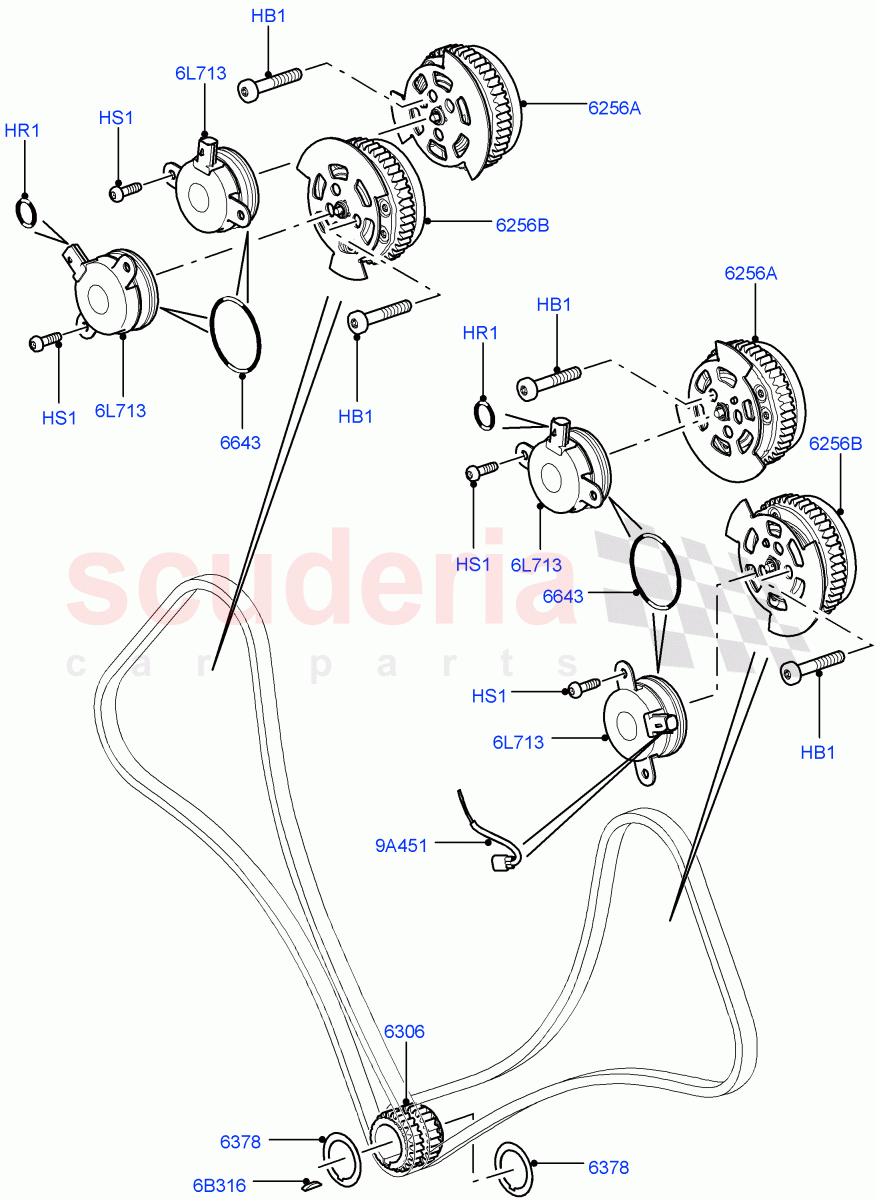 Timing Gear(Sprockets, Solenoids)(5.0L OHC SGDI SC V8 Petrol - AJ133,5.0 Petrol AJ133 DOHC CDA,5.0L P AJ133 DOHC CDA S/C Enhanced)((V)FROMAA000001) of Land Rover Land Rover Range Rover (2010-2012) [5.0 OHC SGDI SC V8 Petrol]