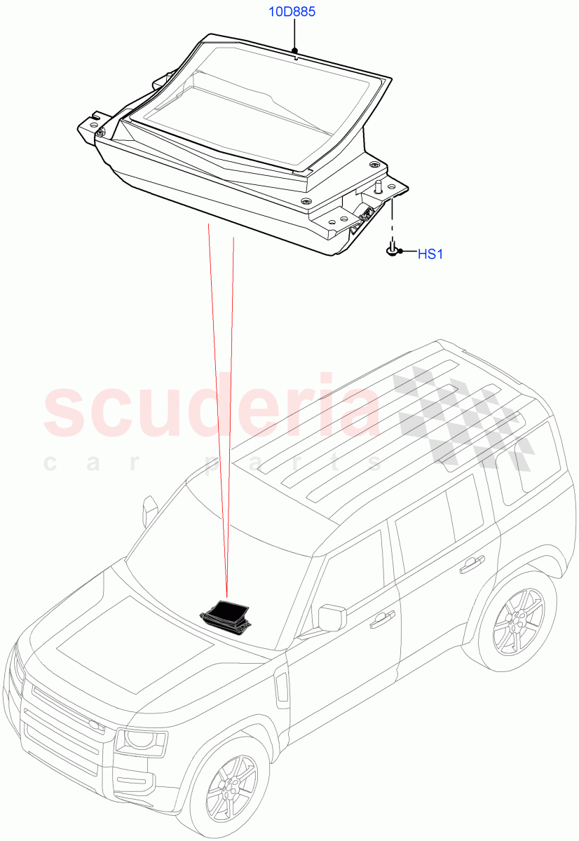 Head Up Display Module(Head Up Display) of Land Rover Land Rover Defender (2020+) [3.0 I6 Turbo Petrol AJ20P6]