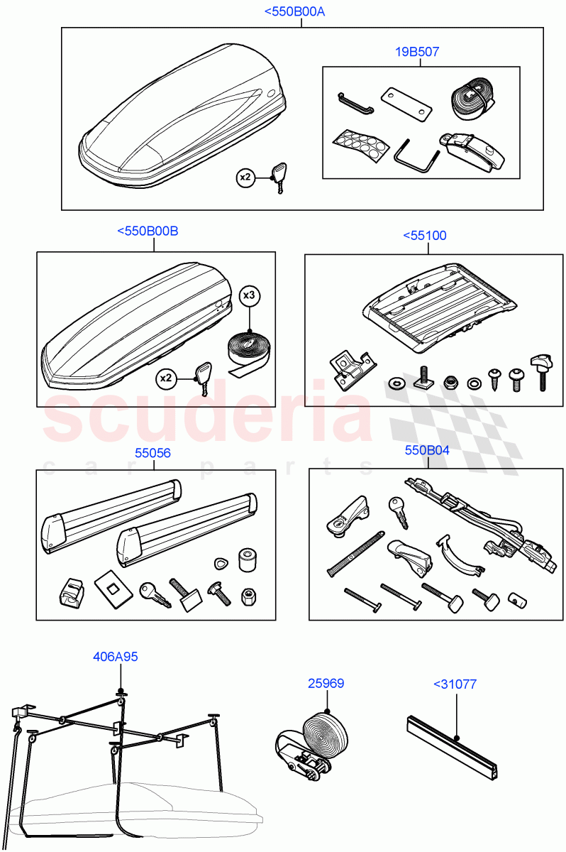 Carriers & Boxes(Halewood (UK)) of Land Rover Land Rover Range Rover Evoque (2019+) [2.0 Turbo Diesel]