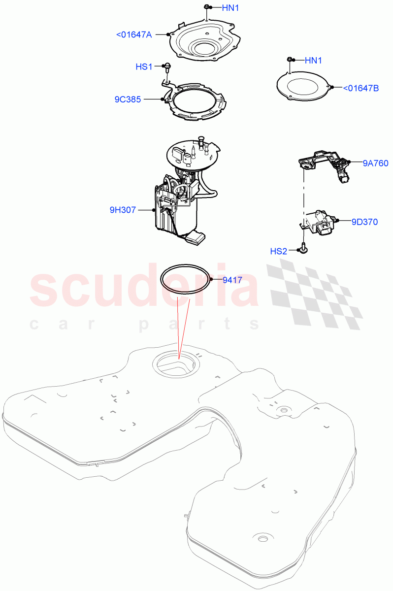 Fuel Pump And Sender Unit (4.4 V8 Turbo Petrol (NC10)) of Land Rover Land Rover Range Rover (2022+) [4.4 V8 Turbo Petrol NC10]