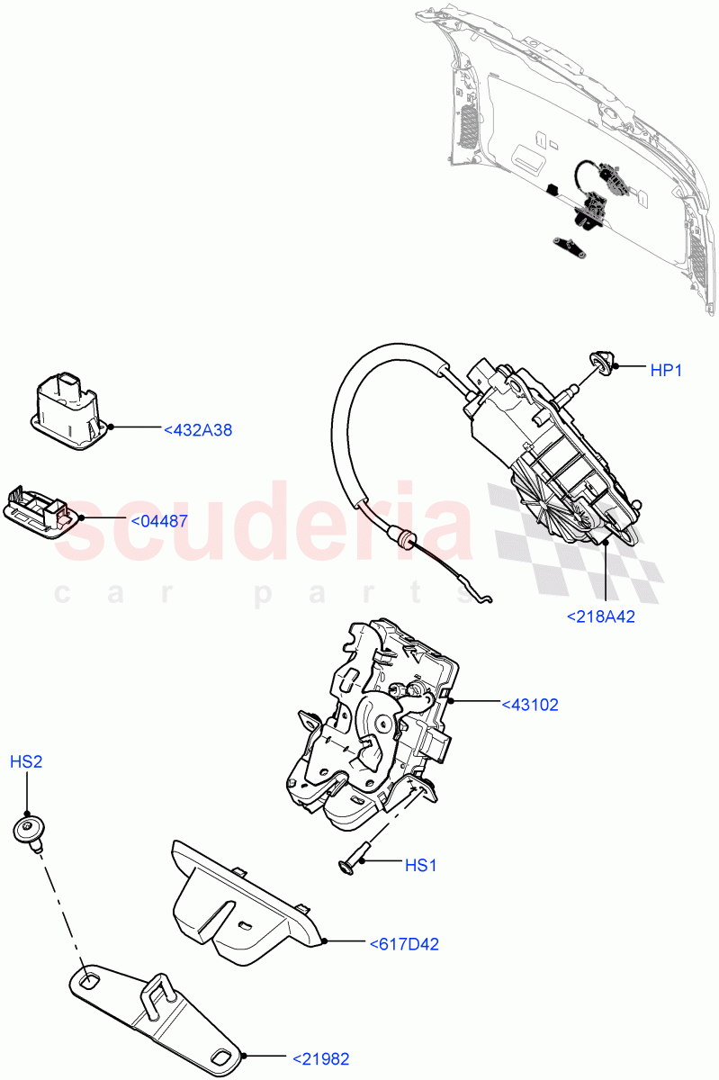 Luggage Compt/Tailgte Lock Controls (Changsu (China)) of Land Rover Land Rover Range Rover Evoque (2019+) [2.0 Turbo Petrol AJ200P]