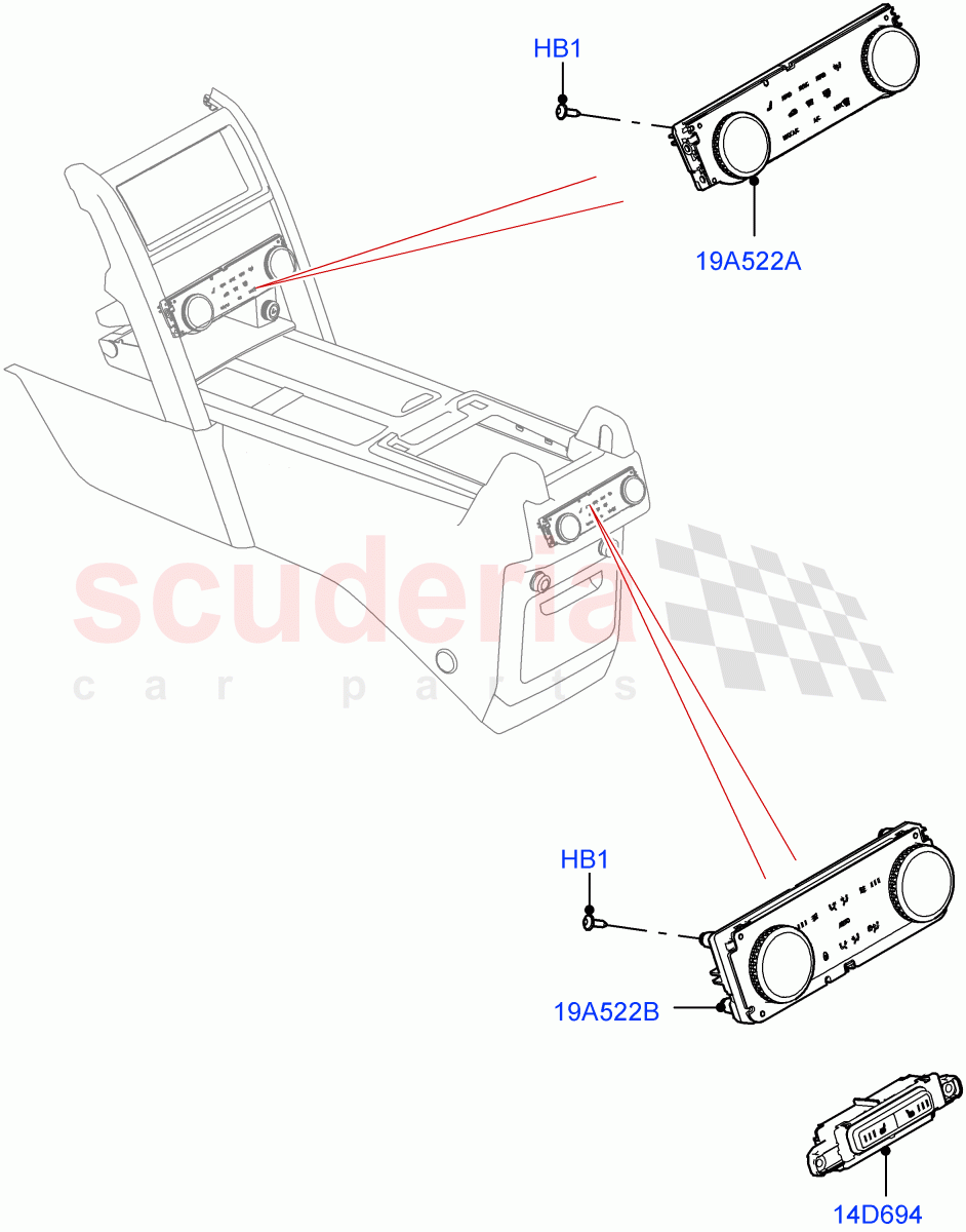 Heater & Air Conditioning Controls (Nitra Plant Build) ((V) FROMM2000001) of Land Rover Land Rover Discovery 5 (2017+) [3.0 I6 Turbo Petrol AJ20P6]