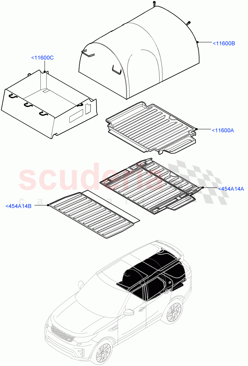 Loadspace Protection Mats (Solihull Plant Build, Nitra Plant Build) of Land Rover Land Rover Discovery 5 (2017+) [3.0 Diesel 24V DOHC TC]