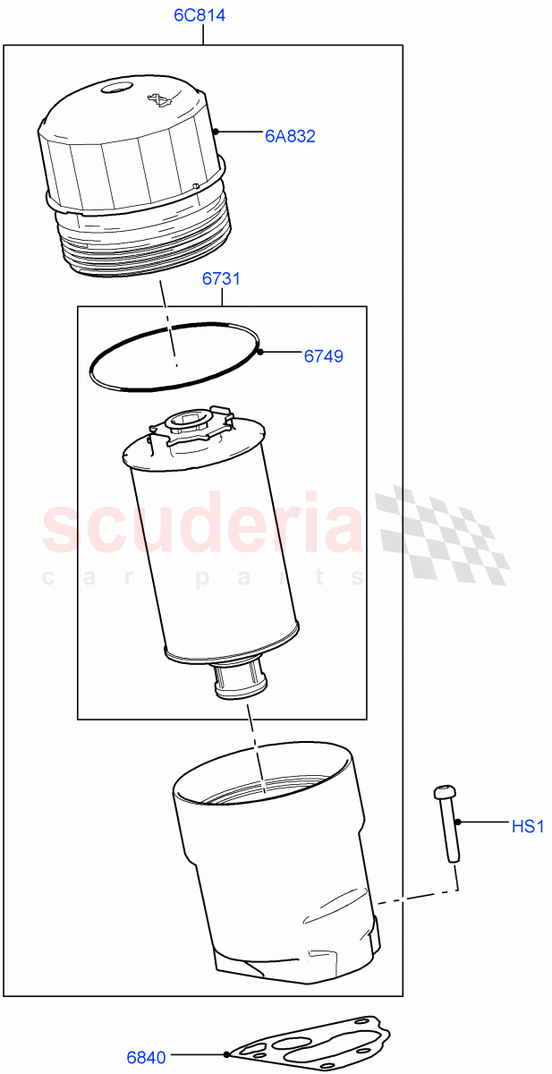 Oil Cooler And Filter(Filter)(5.0L OHC SGDI NA V8 Petrol - AJ133)((V)FROMAA000001) of Land Rover Land Rover Range Rover (2012-2021) [5.0 OHC SGDI NA V8 Petrol]