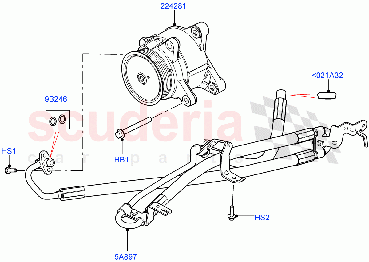 Active Anti-Roll Bar System (High Pressure Pipes, ARC Pump) (3.0L AJ20D6 Diesel High, Electronic Air Suspension With ACE, Sport Suspension w/ARC) ((V) FROMLA000001) of Land Rover Land Rover Range Rover (2012-2021) [3.0 I6 Turbo Diesel AJ20D6]