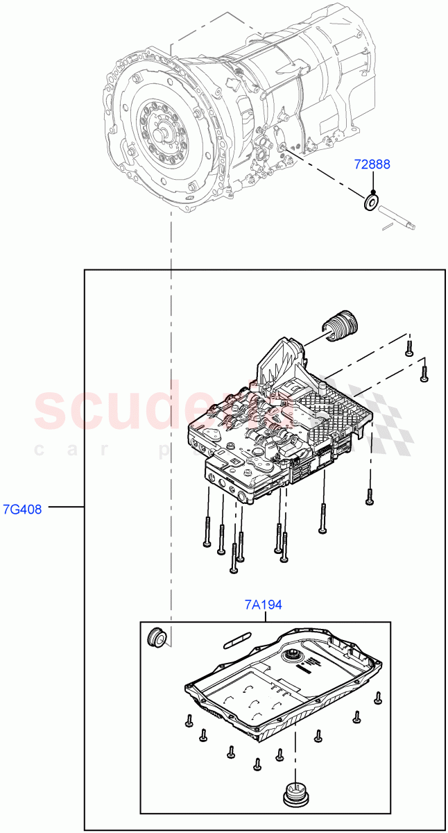 Valve Body - Main Control & Servo's (Solihull Plant Build, Transmission Control Valve) (8 Speed Auto Trans ZF 8HP45) ((V) FROMAA000001) of Land Rover Land Rover Range Rover Sport (2014+) [3.0 I6 Turbo Petrol AJ20P6]