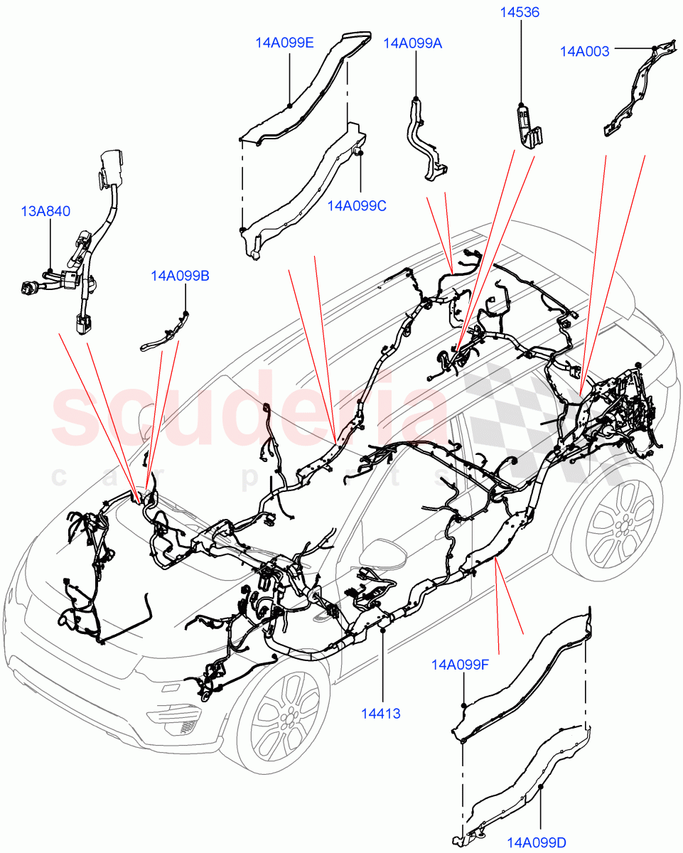 Electrical Wiring - Engine And Dash (Mega Harness) (Changsu (China)) ((V) FROMKG446857) of Land Rover Land Rover Discovery Sport (2015+) [2.0 Turbo Diesel AJ21D4]