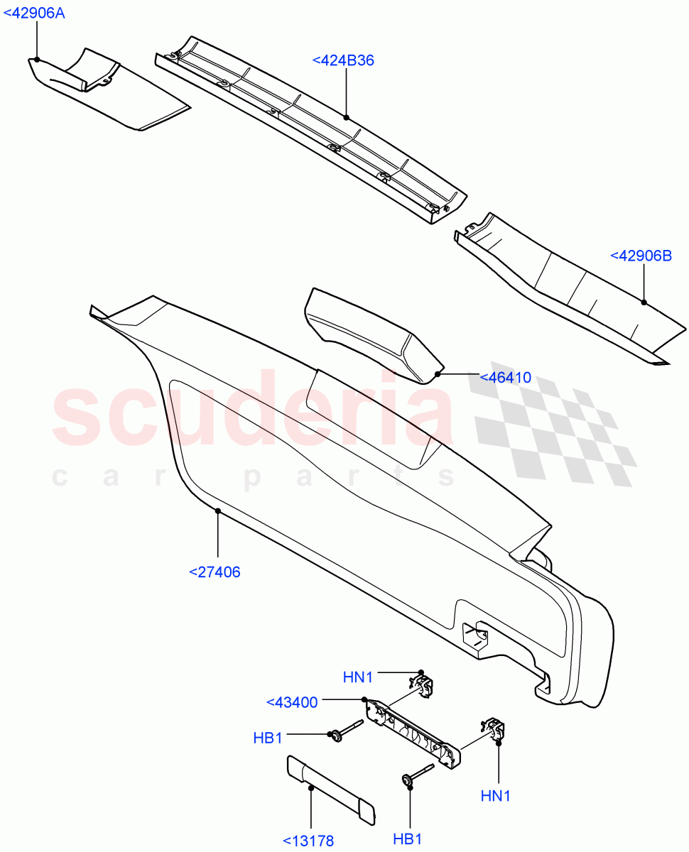 Back Door/Tailgate Trim Panels ((V) FROMCA000001) of Land Rover Land Rover Range Rover Sport (2010-2013) [5.0 OHC SGDI NA V8 Petrol]