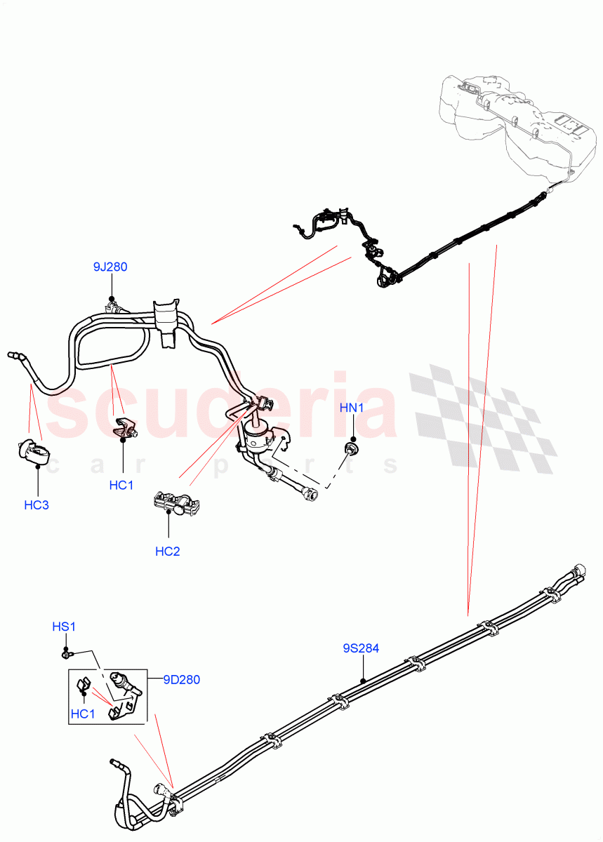 Fuel Lines(3.0L AJ20P6 Petrol High)((V)FROMMA000001) of Land Rover Land Rover Range Rover Velar (2017+) [3.0 I6 Turbo Petrol AJ20P6]