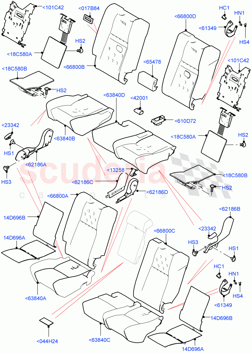 Rear Seat Pads/Valances & Heating (With 60/40 Manual Fold Thru Rr Seat) of Land Rover Land Rover Range Rover (2012-2021) [3.0 Diesel 24V DOHC TC]