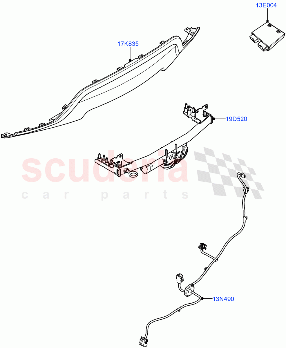 Towing Equipment(Electric Deployable Tow Bar)(Itatiaia (Brazil)) of Land Rover Land Rover Range Rover Evoque (2019+) [2.0 Turbo Diesel AJ21D4]