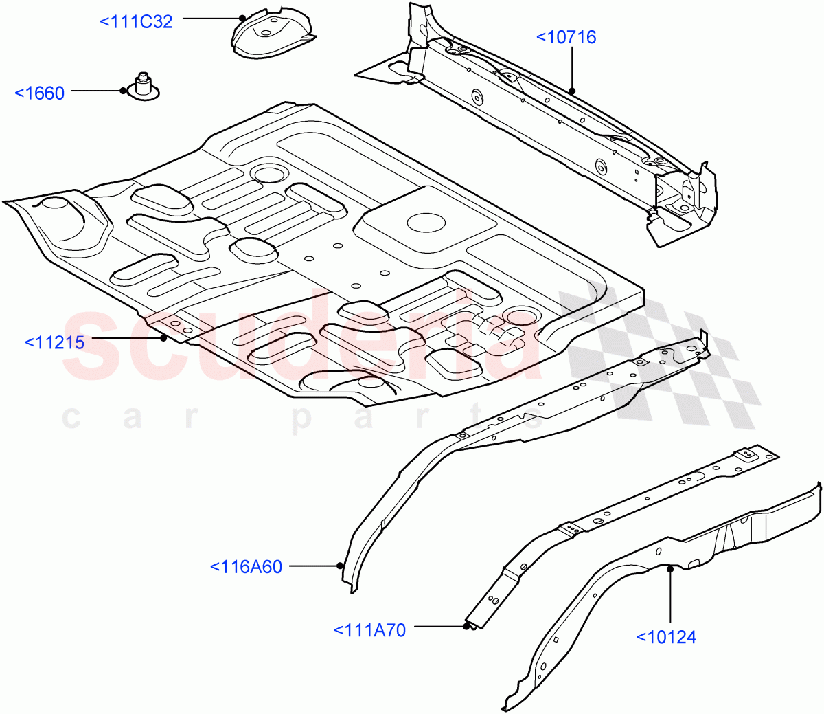 Floor Pan - Centre And Rear ((V) TO9A999999) of Land Rover Land Rover Range Rover Sport (2005-2009) [4.4 AJ Petrol V8]