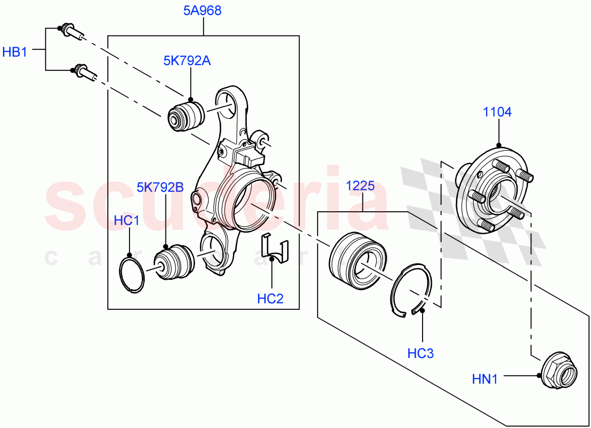 Rear Knuckle And Suspension Arms(Rear Knuckle And Hub)((V)FROMAA000001) of Land Rover Land Rover Discovery 4 (2010-2016) [5.0 OHC SGDI NA V8 Petrol]