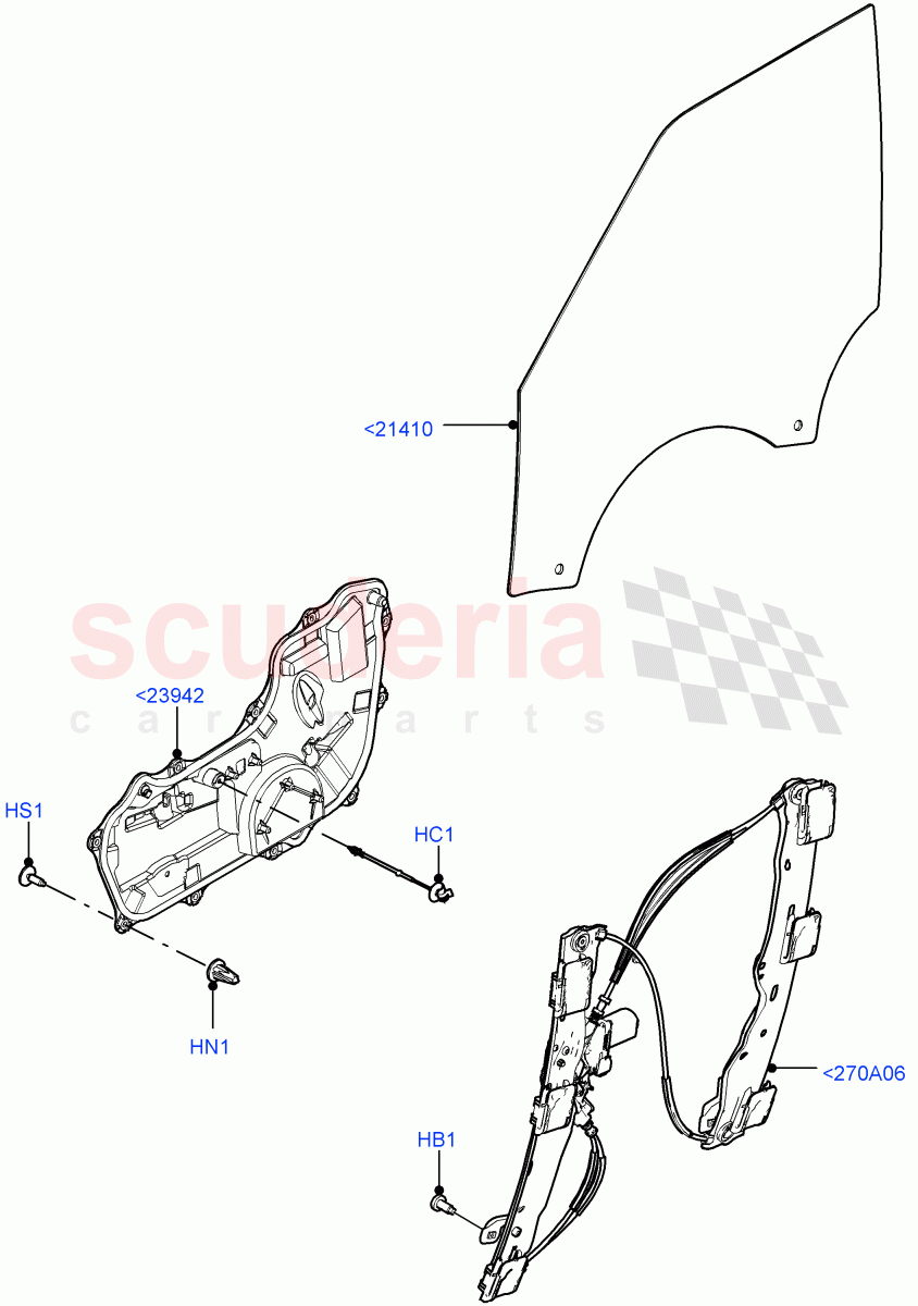 Front Door Glass & Window Controls (Changsu (China)) of Land Rover Land Rover Range Rover Evoque (2019+) [2.0 Turbo Petrol AJ200P]