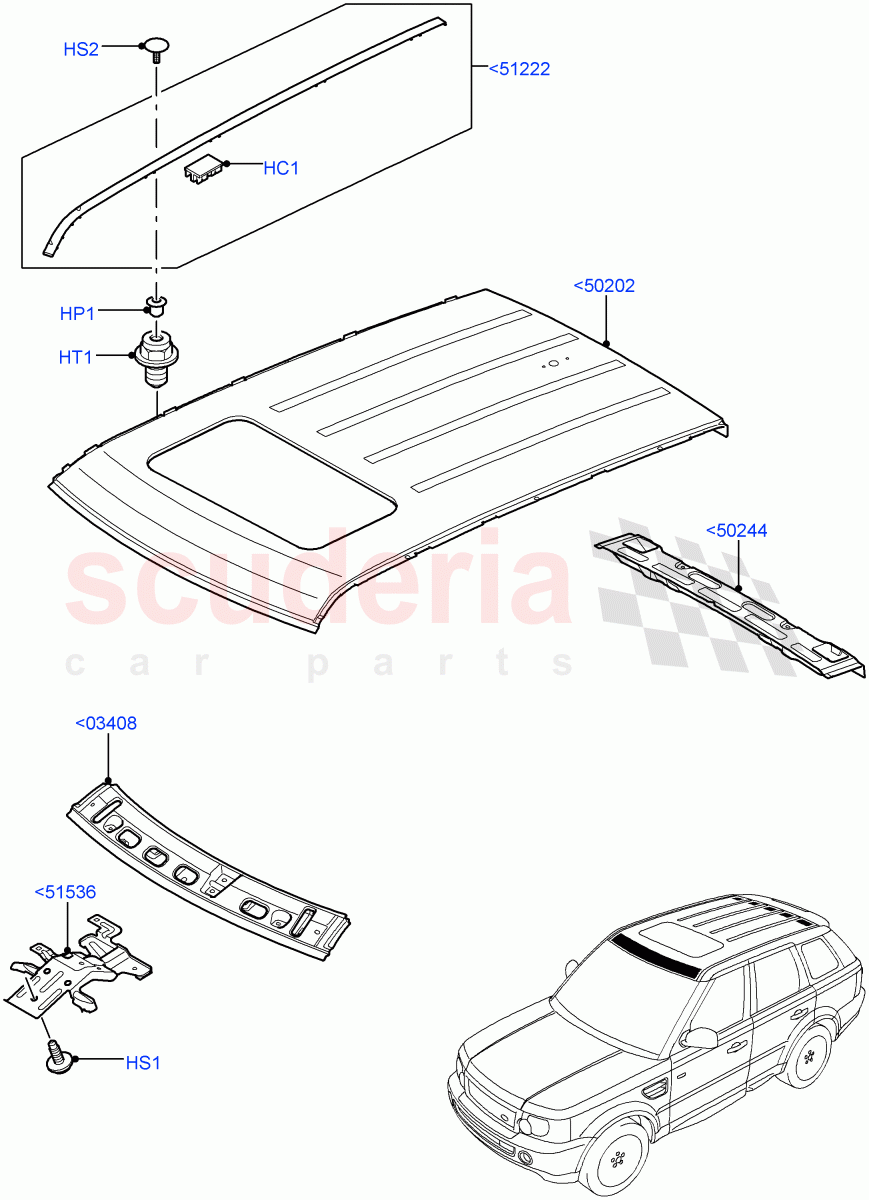 Roof - Sheet Metal (Power Tilt/Slide Sun Roof) ((V) FROMAA000001) of Land Rover Land Rover Range Rover Sport (2010-2013) [5.0 OHC SGDI SC V8 Petrol]