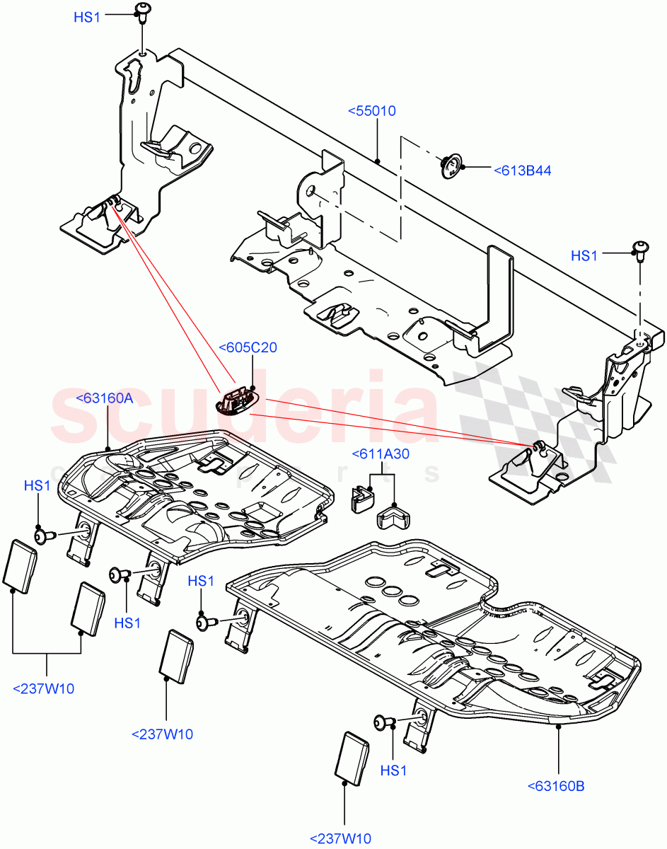 Rear Seat Base (Itatiaia (Brazil), With 60/40 Split - Folding Rr Seat) ((V) FROMGT000001) of Land Rover Land Rover Discovery Sport (2015+) [2.0 Turbo Petrol GTDI]