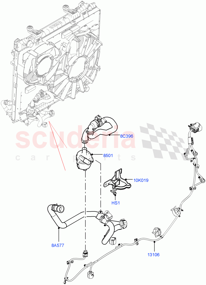 Water Pump (Solihull Plant Build, Auxiliary Unit) (2.0L I4 DSL HIGH DOHC AJ200) ((V) FROMHA000001) of Land Rover Land Rover Range Rover Sport (2014+) [2.0 Turbo Diesel]