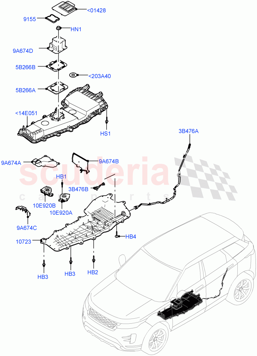 Hybrid Electrical Modules (MHEV Battery Housing, Cooling Ducts and Fans) (Itatiaia (Brazil), Electric Engine Battery-MHEV) of Land Rover Land Rover Range Rover Evoque (2019+) [1.5 I3 Turbo Petrol AJ20P3]