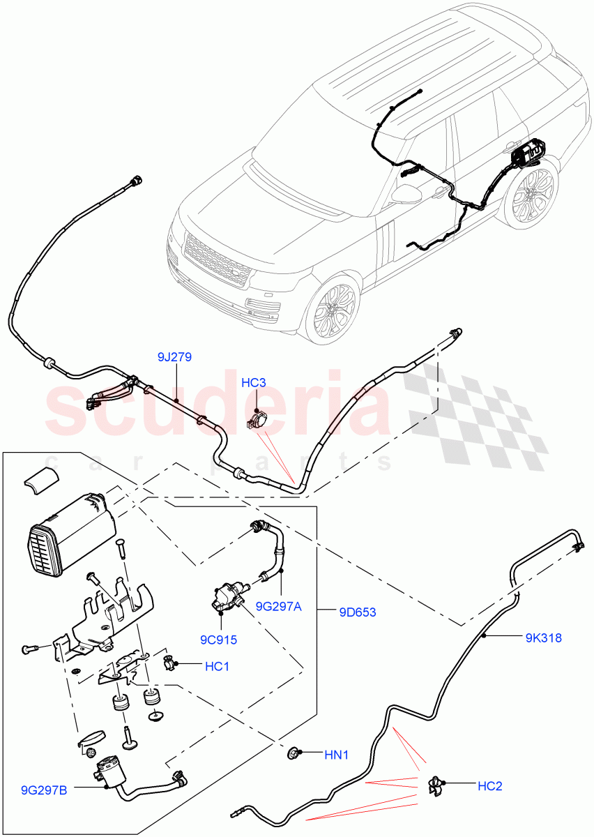 Fuel Lines (Rear) (5.0L OHC SGDI SC V8 Petrol - AJ133, Lev II Requirements, ULEV II Requirements) ((V) FROMGA000001, (V) TOGA999999) of Land Rover Land Rover Range Rover (2012-2021) [5.0 OHC SGDI SC V8 Petrol]