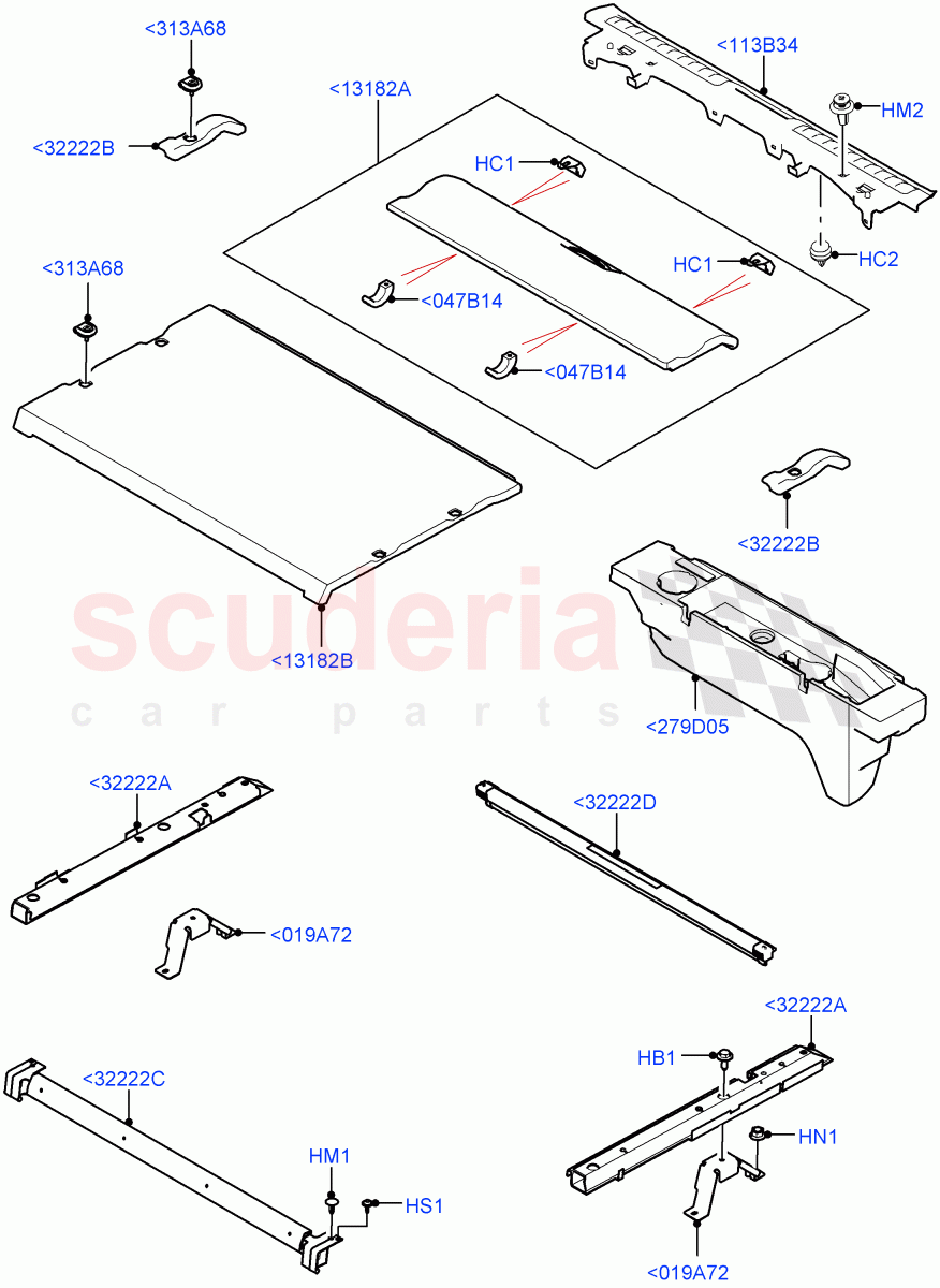 Load Compartment Trim(Floor)(Petrol/Electric Hybrid)((V)FROMJA000001) of Land Rover Land Rover Range Rover Sport (2014+) [3.0 I6 Turbo Diesel AJ20D6]