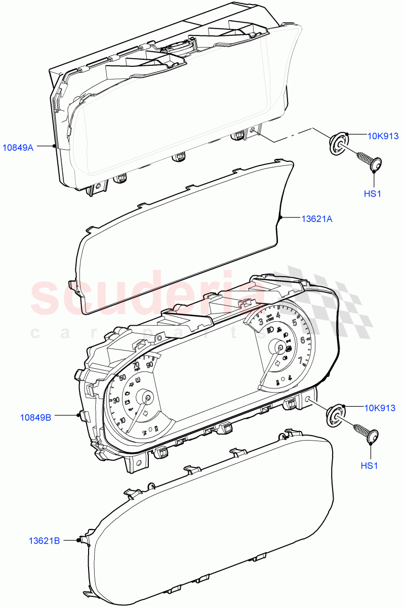 Instrument Cluster(Nitra Plant Build)((V)FROMK2000001) of Land Rover Land Rover Discovery 5 (2017+) [3.0 I6 Turbo Diesel AJ20D6]