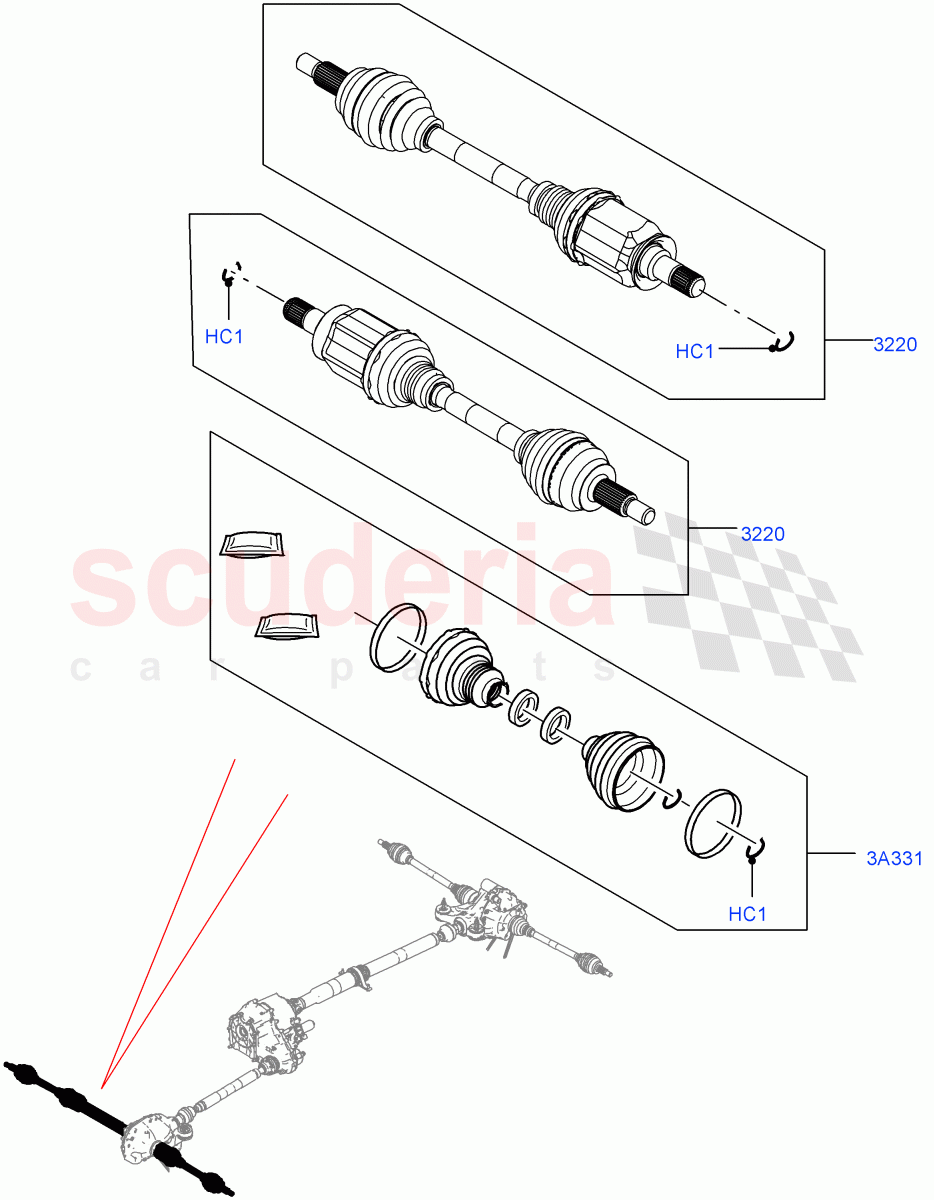 Drive Shaft - Front Axle Drive (Driveshaft, Nitra Plant Build) ((V) FROMM2000001) of Land Rover Land Rover Discovery 5 (2017+) [3.0 Diesel 24V DOHC TC]