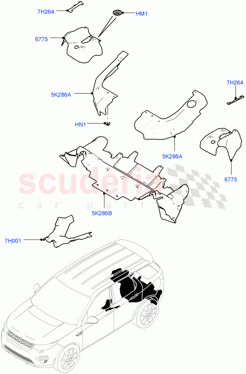 Splash And Heat Shields (Rear, Body) (Changsu (China)) ((V) FROMFG000001, (V) TOKG446857) of Land Rover Land Rover Discovery Sport (2015+) [2.0 Turbo Petrol AJ200P]