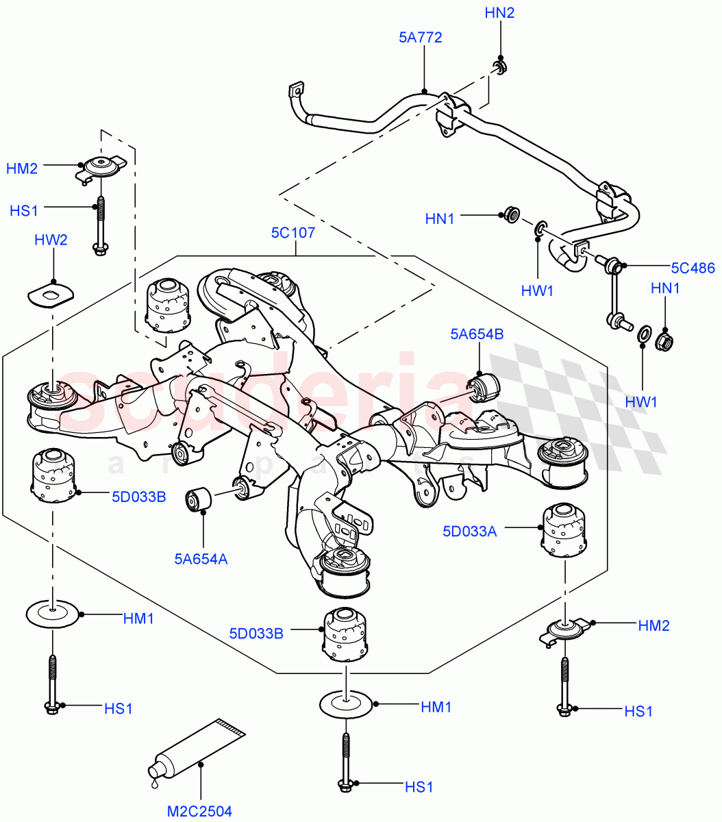 Rear Cross Member & Stabilizer Bar(Less Armoured)((V)FROMAA000001) of Land Rover Land Rover Range Rover (2010-2012) [5.0 OHC SGDI NA V8 Petrol]