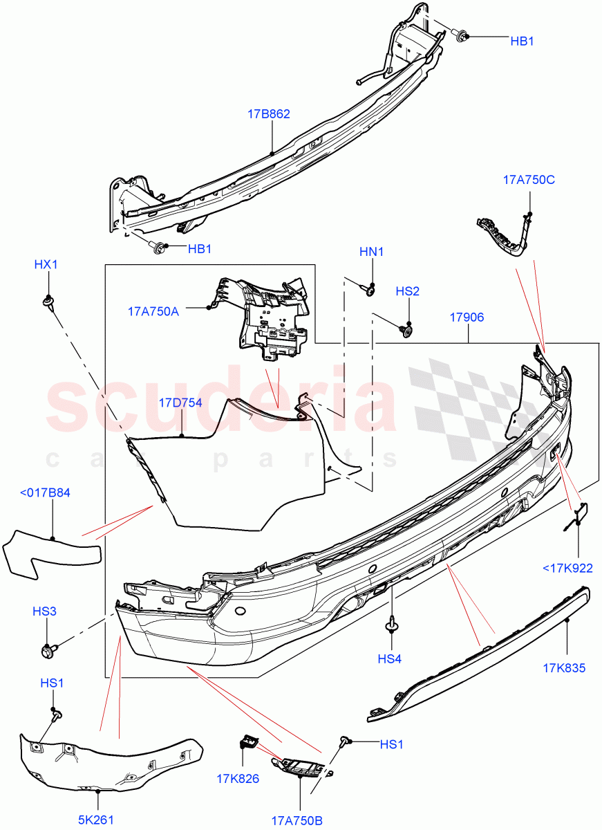 Rear Bumper(Halewood (UK),Front Bumper - Painted Body Colour)((V)FROMLH000001) of Land Rover Land Rover Discovery Sport (2015+) [2.0 Turbo Petrol AJ200P]