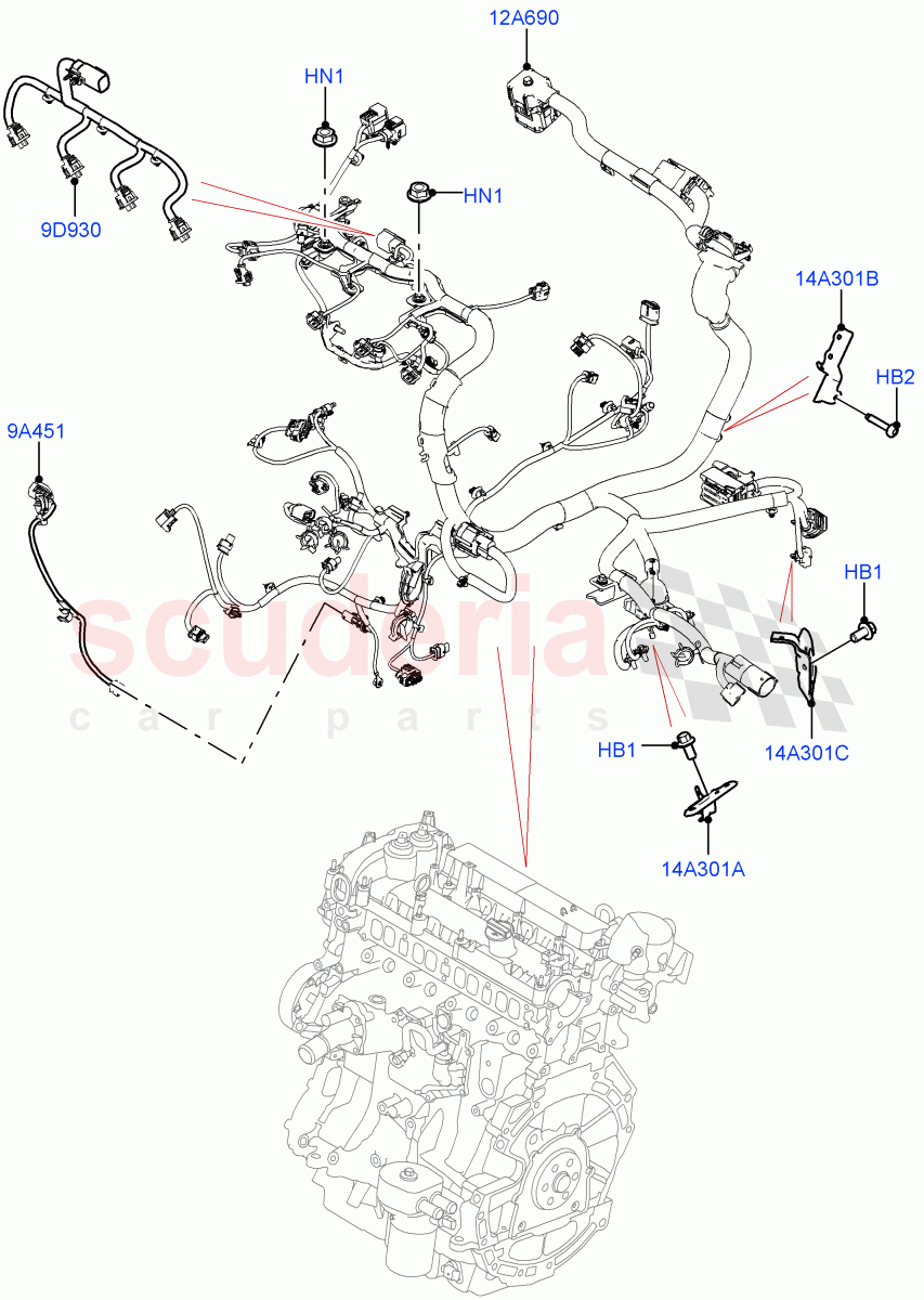 Electrical Wiring - Engine And Dash(Engine)(2.0L I4 High DOHC AJ200 Petrol,Changsu (China),2.0L I4 Mid DOHC AJ200 Petrol)((V)FROMHG379388) of Land Rover Land Rover Discovery Sport (2015+) [2.0 Turbo Petrol AJ200P]