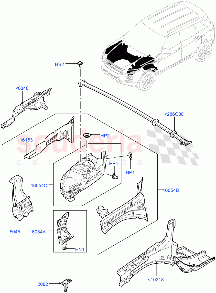 Front Panels, Aprons & Side Members (Aprons And Side Members) (Itatiaia (Brazil)) ((V) FROMGT000001) of Land Rover Land Rover Range Rover Evoque (2012-2018) [2.0 Turbo Petrol AJ200P]